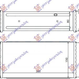 HLADNJAK INTERKULERA 1.6-16V VTI THP (300x150x80) - CITROEN C4 2004-2011 (LC//LA)