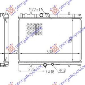 HLADNJAK MOTORA 2.0i 16V (AUTO) (+AC) (38x56) - CITROEN C5 2004-2008 (RC/RE)
