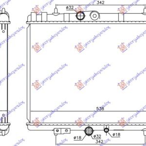 HLADNJAK MOTORA 2.2 Hdi DIZEL (AUTO) (380x538x32) - CITROEN C5 2004-2008 (RC/RE)