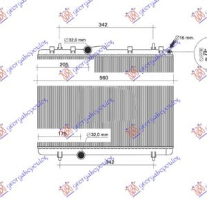 HLADNJAK MOTORA 1.6-2.0 HDI DIESEL (MANUELNI) (+/-AC) (380x549) - CITROEN C5 2004-2008 (RC/RE)