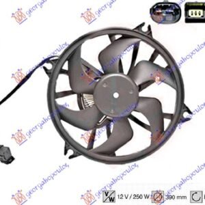 VENTILATOR KOMPLET (BENZIN/DIZEL) (390mm) (2+3 PIN) - CITROEN C5 2004-2008 (RC/RE)