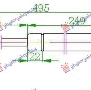 AMORTIZER GEPEK VRATA (495L-585N) - CITROEN C5 2004-2008 (RC/RE)