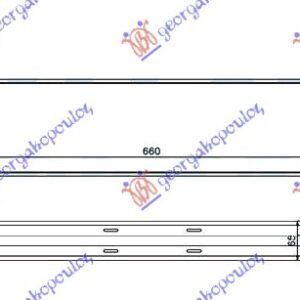 HLADNJAK INTERKULERA 2.5 ST225-RS305-RS350 BENZIN (660x150x65) - FORD FOCUS C-MAX I 2003-2007 (DM2)