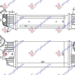 HLADNJAK INTERKULERA 2.0 HDi DIZEL (300x155x80) - PEUGEOT 407 2004-2010 (6D/6C)