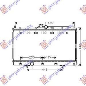 HLADNJAK MOTORA 1.3i 16V 1.6i 16V 2.0i 16V (37.5x68.5x16) (KOYO) - MITSUBISHI LANCER 2004-2008 (CSA/CTA)