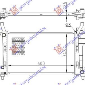 HLADNJAK MOTORA 1.5/1.7i 8V (+/-AC) (MAN) (60x37.4) (MARELLI) - MERCEDES A CLASS 2004-2012 (W169)