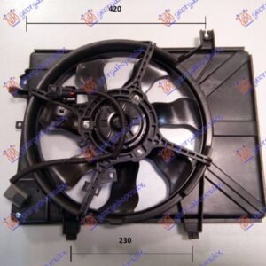 VENTILATOR KOMPLET (BENZIN-DIZEL) (+/- AC) (DONJI NOSACI 230mm) - HYUNDAI GETZ 2002-2005 (TB)