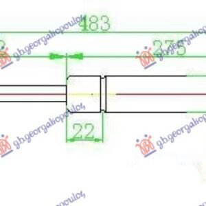 AMORTIZER GEPEK VRATA (483L-370N) - HYUNDAI GETZ 2002-2005 (TB)