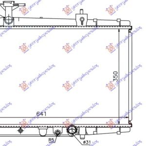 HLADNJAK MOTORA 1.4 D4D (+/-AC) (350x639x16) (KOYO) - TOYOTA YARIS I 1999-2005 (P1)