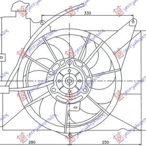 VENTILATOR KOMPLET (1.3/1.5 JAPAN BENZIN) (+AC) - TOYOTA YARIS I 1999-2005 (P1)