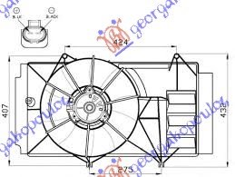 VENTILATOR KOMPLET (1.4 D4D) - TOYOTA YARIS I 1999-2005 (P1)