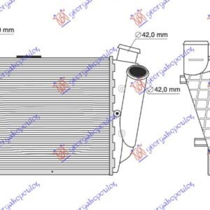 HLADNJAK INTERKULERA 2.5 DIZEL (199x189) LEVI - AUDI A4 2000-2004 (8E2/8E5)