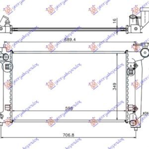 HLADNJAK MOTORA 1.4/1.6/1.8 i-VVTi BENZIN (AUTO) (600x350) - TOYOTA AVENSIS 2003-2008 (T25)