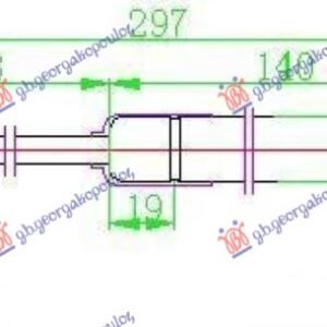 AMORTIZER GEPEK VRATA (299L-670N) - AUDI A6 2004-2008 (4F2/4F5)