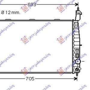 HLADNJAK MOTORA 1.7 CDTi DIZEL (MAN) (610x360x26) - OPEL MERIVA 2003-2010 (X03)
