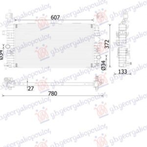 HLADNJAK MOTORA 1.7 CDTi DIZEL (MAN) (610x360x26) (NISSENS) - OPEL MERIVA 2003-2010 (X03)