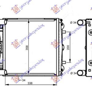HLADNJAK MOTORA 2.5/2.7-S/3.2 (+/-AC) (33.6x35.8x3.4) - PORSCHE BOXSTER 1996-2004 (986)