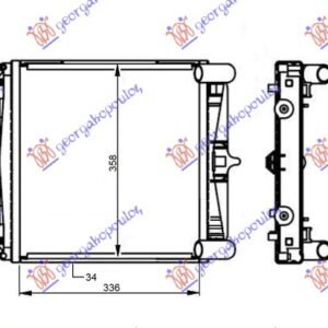 HLADNJAK MOTORA 2.5/2.7/3.2 (+/-AC) (336x358x34) - PORSCHE BOXSTER 1996-2004 (986)
