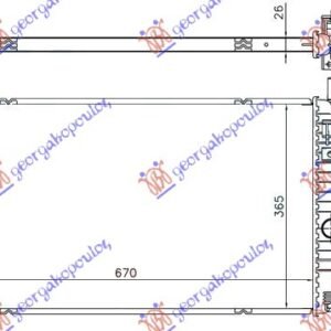 HLADNJAK MOTORA RS305-350-ST225 BENZIN (67x36.5) - FORD FOCUS 2004-2008 (DAW/DBW)