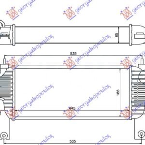 HLADNJAK INTERKULERA 2.5 DCI (44.3x19x64) - NISSAN P/U NAVARA 2WD-4WD 2005-2010 (D40)