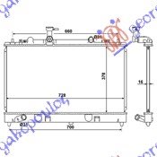 HLADNJAK MOTORA 2.3 BENZIN (-05) / 2.0 DI DIZEL (MAN) (375x740x16) - MAZDA 6 2002-2008 (GG/GH/GY)