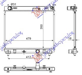 HLADNJAK MOTORA 1.4 D-4D (66KW) DIZEL (350x480x16) (KOYO) - TOYOTA YARIS II 2005-2011 (P9)
