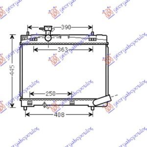 HLADNJAK MOTORA BENZIN 1.33VVT-I (73/74KW) (350x480) 09-11 (VALEO) - TOYOTA YARIS II 2005-2011 (P9)
