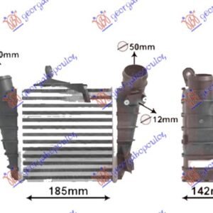 025306210.JPG HLADNJAK INTERKULERA 1.8 TURBO BENZIN - 1.4-1.9 TDi DIZEL (185x190x65) - SEAT IBIZA 2002-2008 (6L1)