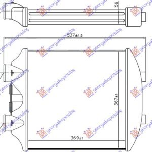 HLADNJAK INTERKULERA 1.8 TURBO BENZIN - 1.9 TDi DIZEL (370x365x56) - SEAT IBIZA 2002-2008 (6L1)