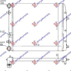 HLADNJAK MOTORA ZA SVE MODELE (-AC) (43x41) BEZ VENTILATORA - SEAT IBIZA 2002-2008 (6L1)