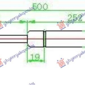 AMORTIZER GEPEK VRATA (500L-470N) - SEAT IBIZA 2002-2008 (6L1)