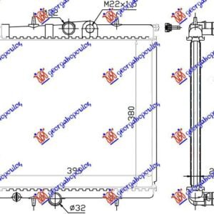 HLADNJAK MOTORA 1.1/1.6 8V (-AC) (38x41.5) - PEUGEOT 206 1998-2009 (2A/2C/2D/2E/2K)