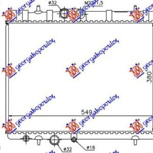 HLADNJAK MOTORA 1.1/1.4i 8V 1.6i 16V (380x550) - PEUGEOT 206 1998-2009 (2A/2C/2D/2E/2K)