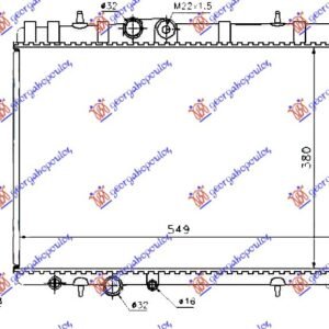 HLADNJAK MOTORA 1.1/1.4i 8V 1.6i 16V (38x55) -02 (VALEO) - PEUGEOT 206 1998-2009 (2A/2C/2D/2E/2K)