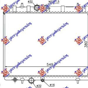 HLADNJAK MOTORA BENZIN/DIZEL (38x55) - PEUGEOT 206 1998-2009 (2A/2C/2D/2E/2K)