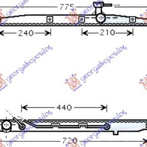 HLADNJAK MOTORA 2.7 i24V/2.2 CRDi (AUTO) (43x77) - HYUNDAI SANTA FE 2005-2009 (CM)