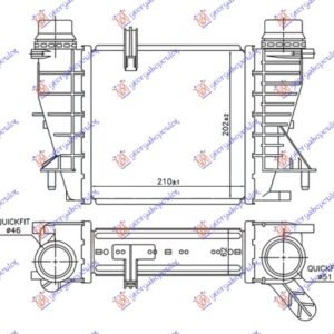 HLADNJAK INTERKULERA 1.5 dCi DIZEL (210x202x62) - RENAULT CLIO III 2006-2009 (BR0 1/CR0 1)