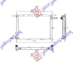 HLADNJAK MOTORA 1.5 DIZEL (+AC) (494x415x23) UK (MAHLE BEHR PREMIUM LINE) - RENAULT CLIO III 2006-2009 (BR0 1/CR0 1)