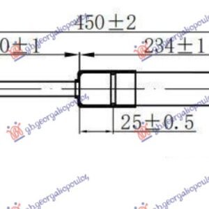 AMORTIZER GEPEK VRATA (451L-385N) - RENAULT CLIO III 2006-2009 (BR0 1/CR0 1)