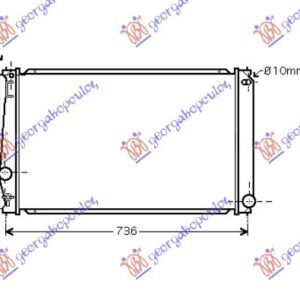 HLADNJAK MOTORA 2.0I 16V VVTI (MAN/AUTO) (+/-AC) (67.3x41.5) (KOYO) - TOYOTA RAV 4 2005-2010 (A3)