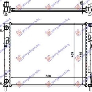 HLADNJAK MOTORA 2.0i BENZIN / 1.9 DTi DIZEL (560x450x26) (LEMLJEN SPOJ) - OPEL VIVARO 2002-2006 (X83)