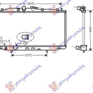 HLADNJAK MOTORA 2.0/2.4 BENZIN (MAN) (375x713x16) - HONDA ACCORD 2003-2008 (CL/CN/CW/CU/CM)