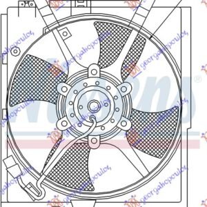 VENTILATOR HLADNJAKA KOMPLET (1.6/1.8/2.0 BENZIN) (+AC) - MITSUBISHI CARISMA 1996-2005 (DA)
