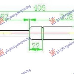 AMORTIZER GEPEK VRATA (406L-335N) - CHEVROLET MATIZ 2005- (M100/M150)