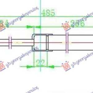 AMORTIZER GEPEK VRATA (485L-190N) - SUZUKI GRAND VITARA 2006-2015 (GT/TE/TD)