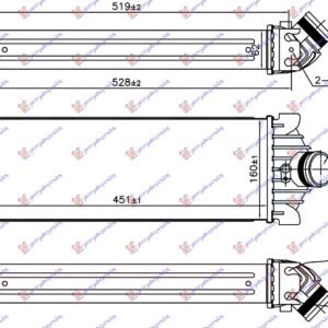 HLADNJAK INTERKULERA 2.2 TDCI (451x160x62) - FORD TRANSIT 2006-2013 (FA/FB/FZ/FC)