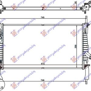 HLADNJAK MOTORA 2.2/2.3 TDCI 2.4i (-AC) (67x38) - FORD TRANSIT 2006-2013 (FA/FB/FZ/FC)