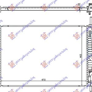HLADNJAK MOTORA 2.2/2.4 TDCi (-AC) (67.5x45.5) - FORD TRANSIT 2006-2013 (FA/FB/FZ/FC)