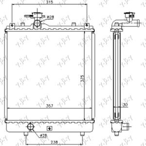 HLADNJAK MOTORA 1.0/1.2 BENZIN (MAN) (375x380x34) (OTVOREN SISTEM) (MEHANICKI SPOJ) - SUBARU JUSTY  2003-2006 (G3X)