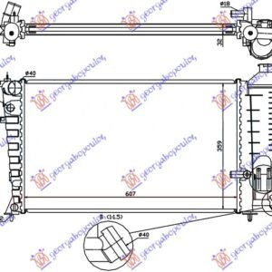 HLADNJAK MOTORA 1.9 TURBO DIZEL (+/-AC) (607x359x32) - PEUGEOT 306 1999-2000 (7B/N3/N5)